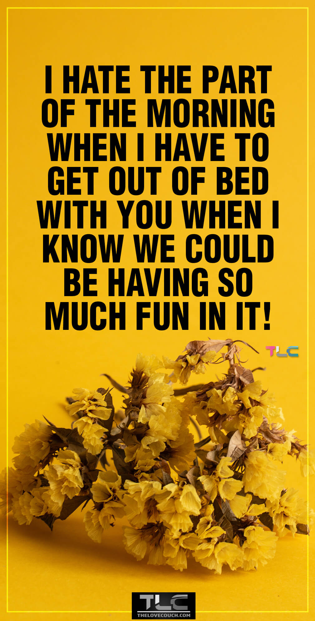 I hate the part of the morning when I have to get out of bed with you when I know we could be having so much fun in it! I hate the part of the morning when I have to get out of bed with you when I know we could be having so much fun in it!