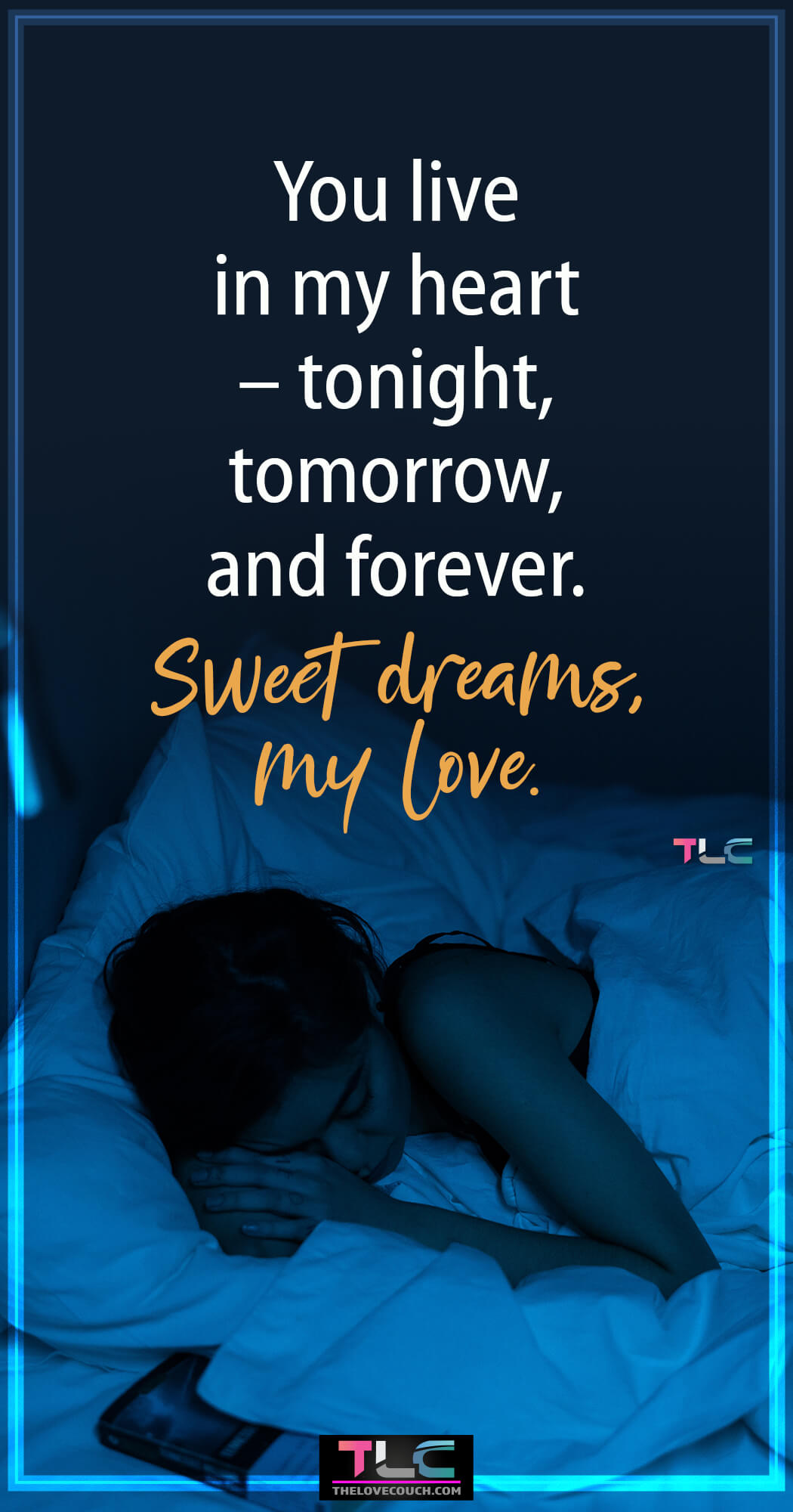 Good Night Messages For Him | The Best Sweet Good Night Messages For Him | Good Night Texts For Him You live in my heart – tonight, tomorrow, and forever. Sweet dreams, my love. Are you looking for some of the cutest and sweetest good night love message for him? Then, kindly check out our collection of the best flirty, cute, sweet, and romantic good night message for him to make him have beautiful thoughts of you all night. Also, discover more good night message for him and particularly those sweet romantic good night message for him to make him go crazy over you.