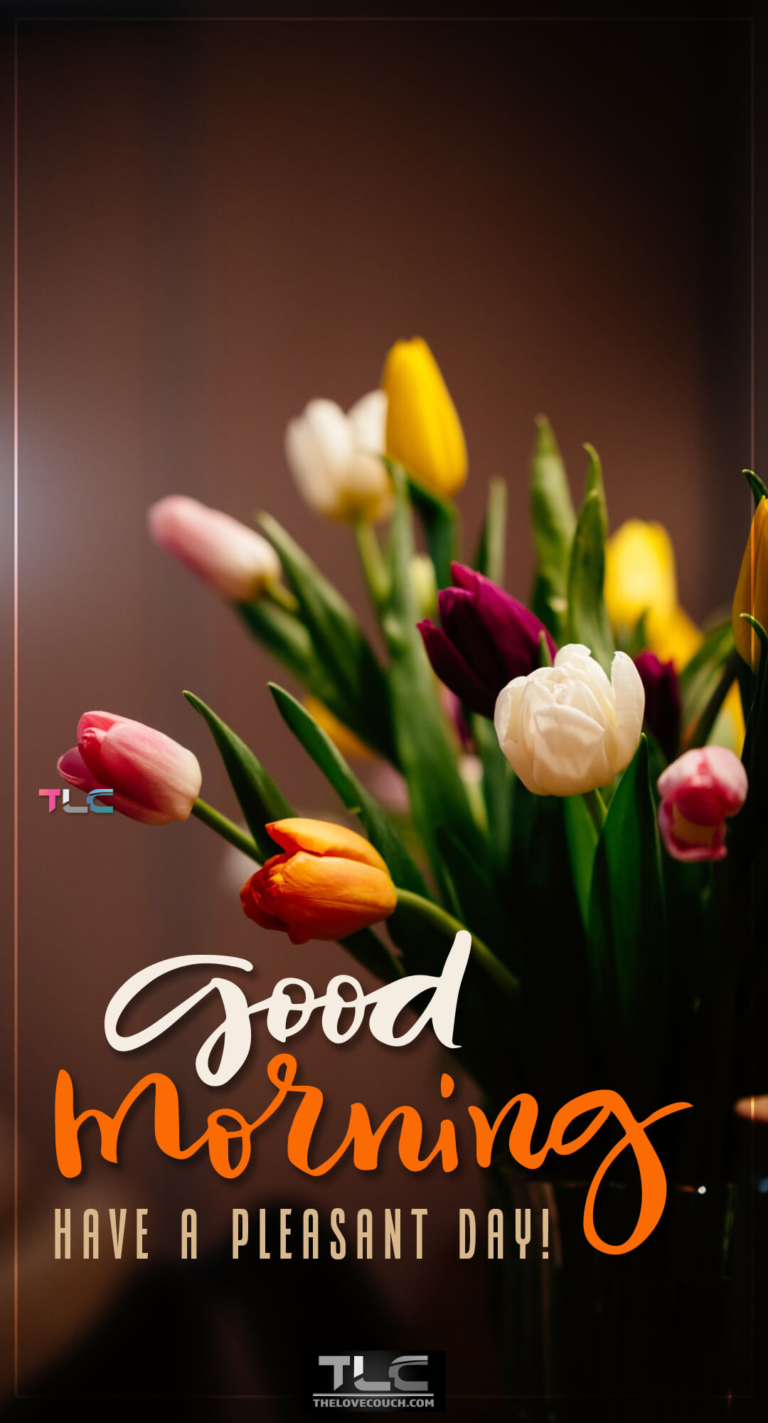 Good Morning Images - Beautiful bouquet with colorful tulip flowers - Have a pleasant day Good Morning Images - Beautiful bouquet with colorful tulip flowers - Have a pleasant day