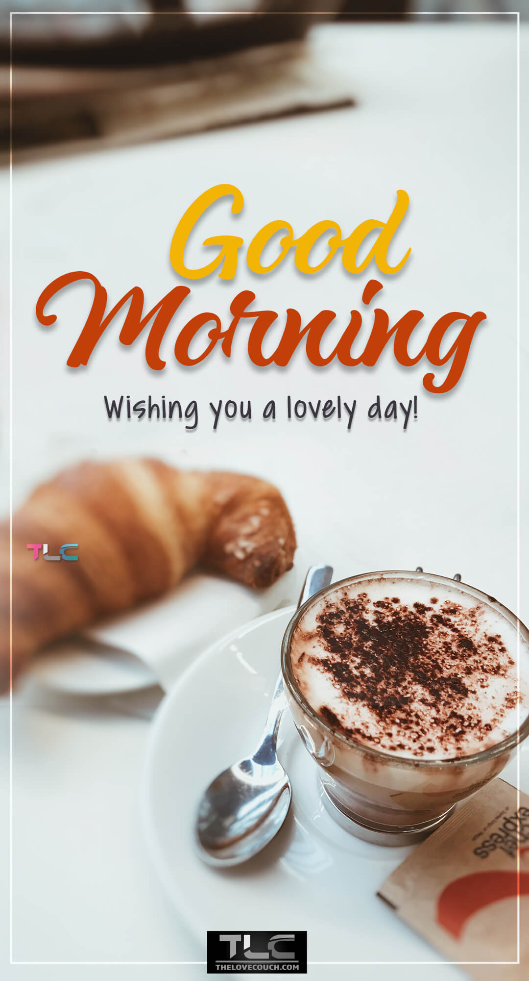 Good Morning Pictures - Cup of coffee on white ceramic saucer beside a croissant - Wishing you a lovely day Good Morning Pictures - Cup of coffee on white ceramic saucer beside a croissant - Wishing you a lovely day