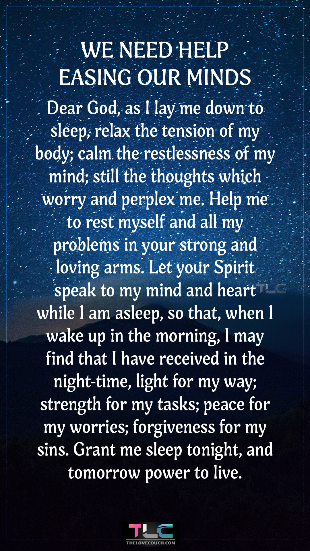 We Need Help Easing Our Minds Best Night Prayers and Quotes for Peaceful Sleep