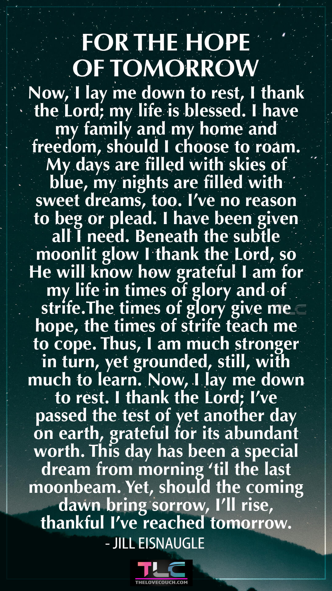 For the Hope of Tomorrow Good Bedtime Prayers A Peaceful Night’s Sleep