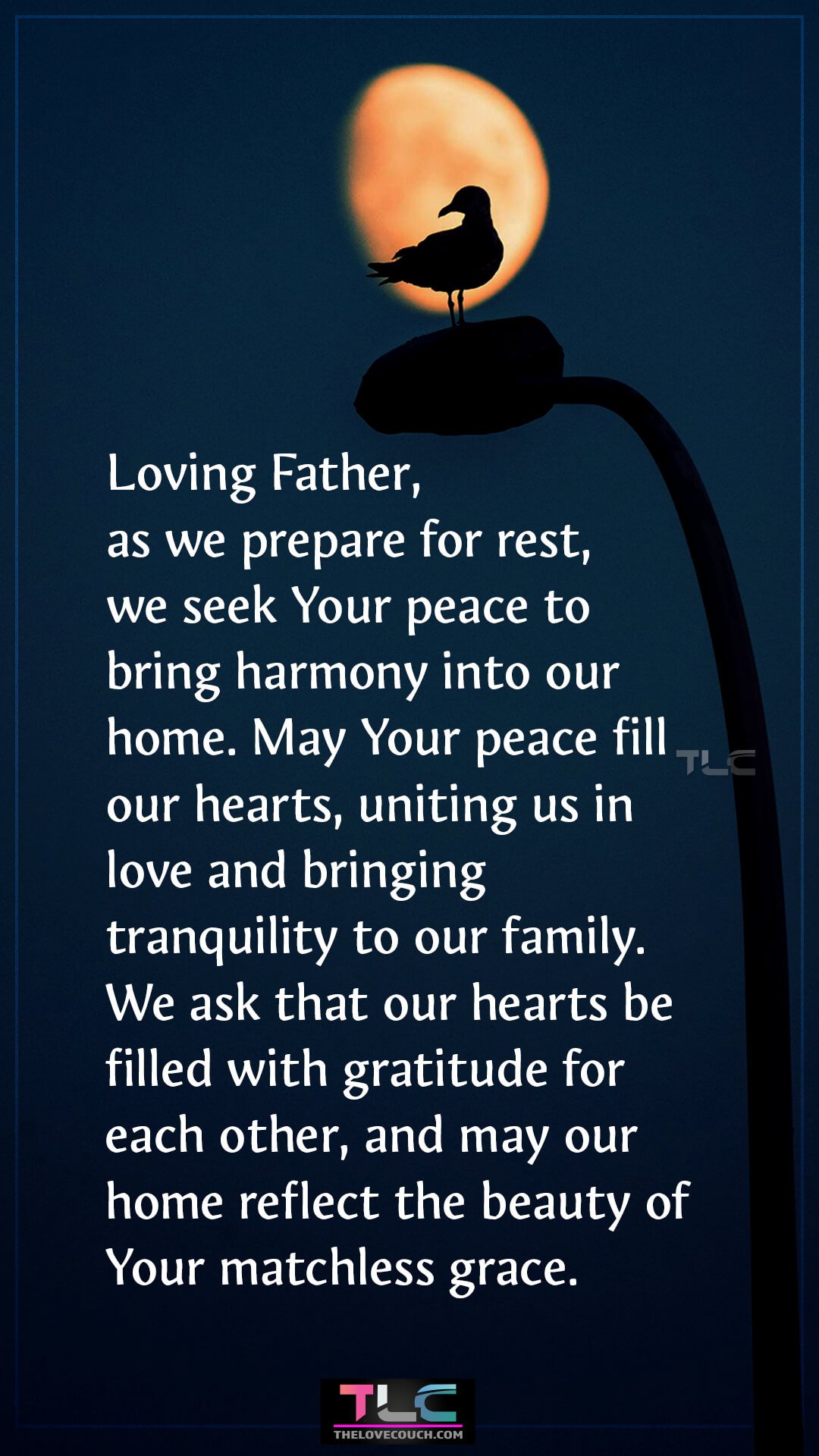 Loving Father, as we prepare for rest, we seek Your peace to bring harmony into our home. May Your peace fill our hearts, uniting us in love and bringing tranquility to our family. We ask that our hearts be filled with gratitude for each other, and may our home reflect the beauty of Your matchless grace. Good Night Prayers for Family Love and Harmony