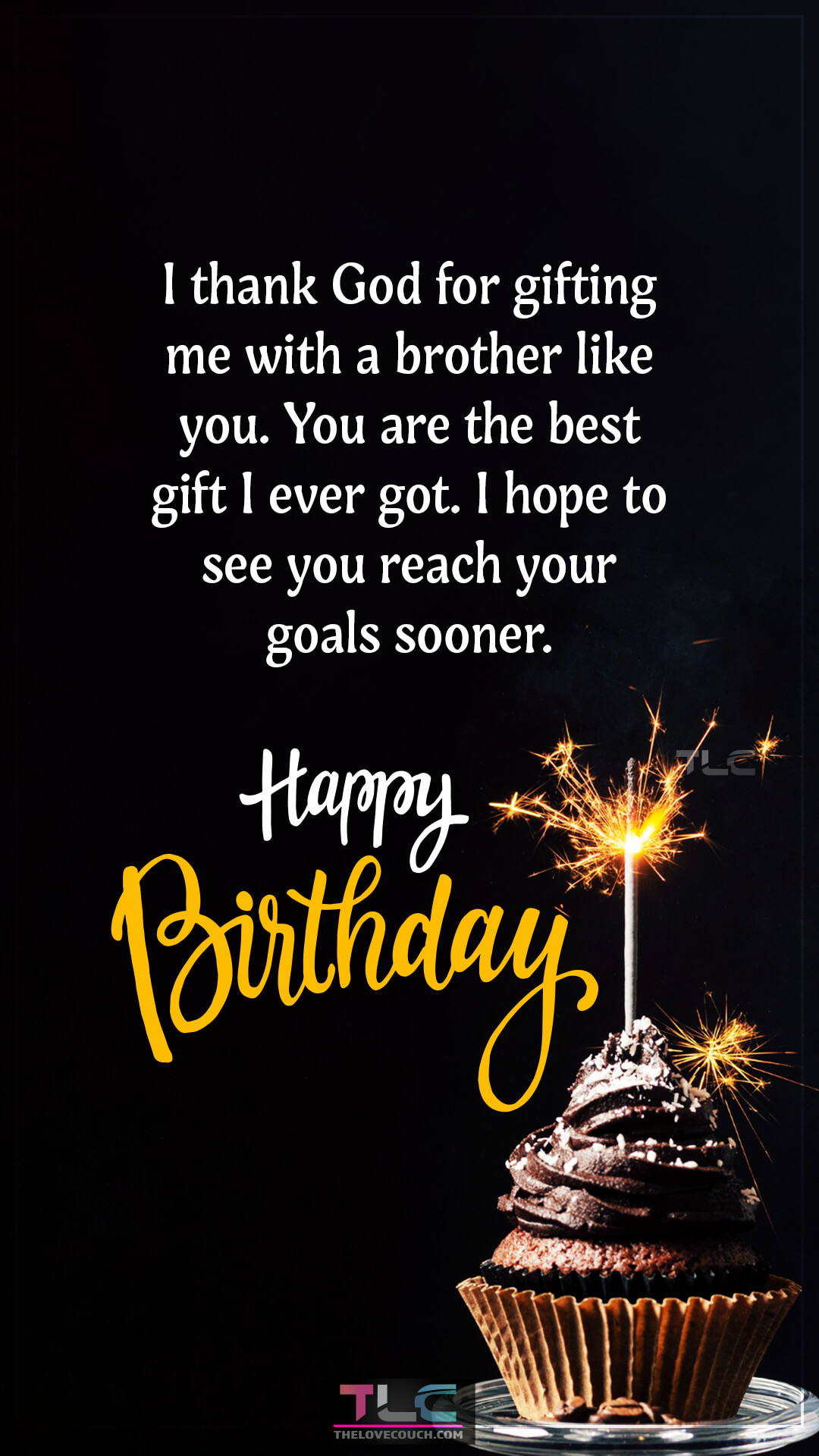 I thank God for gifting me with a brother like you. You are the best gift I ever got. I hope to see you reach your goals sooner. Happy birthday, brother. Special Birthday Wishes for Your Brother
